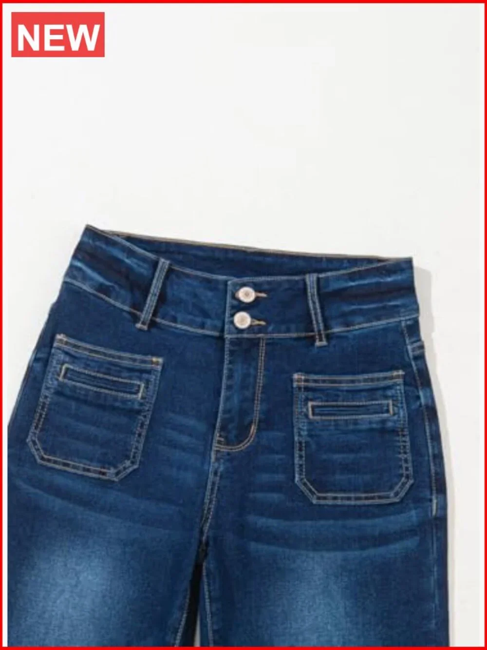 High Waisted Wide Leg Jeans with Tummy Control and Stretchy Fabric - Picture 7 of 7